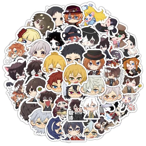 Bungo Stray Dogs Aufkleber Q Version Nakajima Atsushi Dazai Osamu Kunikida Doppo Figur PVC Wasserdicht Graffiti Aufkleber Für Laptop,Skateboard,Telefon,Gitarre,Fahrrad,Notebook DIY Dekorate (B) von SXYNIO