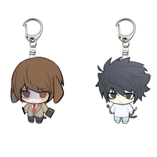 Death,Note Acryl Schlüsselanhänger 2pcs L, Yagami Light Figure Anhänger Schlüsselring Schlüsselzubehör Handy Anhänger Tasche Dekoration Cos Requisiten Death,Note Acryl Schlüsselanhänger 2pcs L, Yagami Light Figure Anhänger Schlüsselring Schlüsselzubehör Handy Anhänger Tasche Dekoration Cos Requisiten von SXYNIO