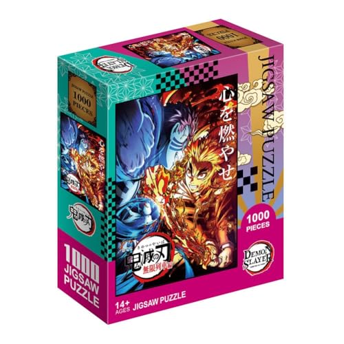 Ghost Killing Puzzle Kamado Tanjiro Stichsäge Cartoon Thema Rengoku Kyoujurou Stichsäge Puzzle Stück Erwachsene Kinder Eltern-Kind-Unterhaltung Spielzeug Familie Spiel Puzzle 1000pcs (A) von SXYNIO