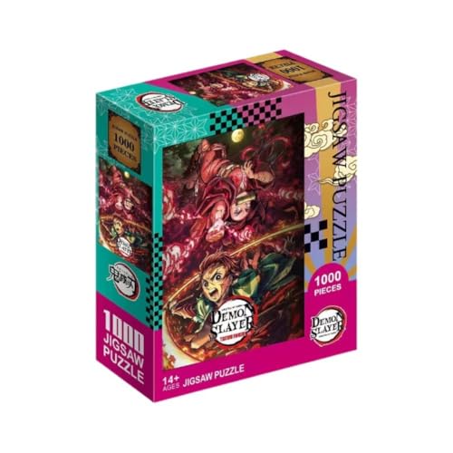 Ghost Killing Puzzle Kamado Tanjiro Stichsäge Cartoon Thema Rengoku Kyoujurou Stichsäge Puzzle Stück Erwachsene Kinder Eltern-Kind-Unterhaltung Spielzeug Familie Spiel Puzzle 1000pcs (C) von SXYNIO