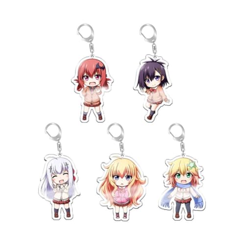 SXYNIO Anime Schlüsselanhänger Tenma Gabriel White Acryl Schlüsselring Tsukinose, Kurumizawa Schlüssel Zubehör Acryl Schlüssel Rucksack Hängende Dekoration 5pcs von SXYNIO