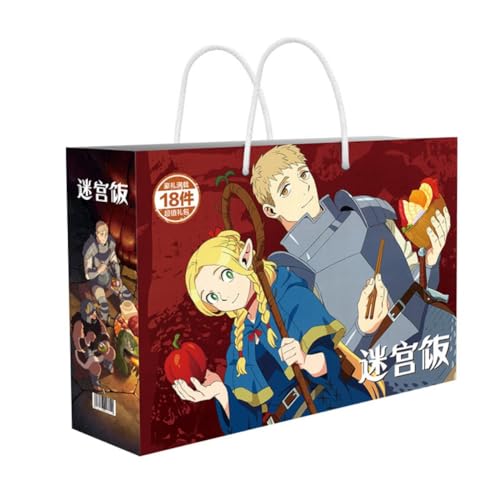 SXYNIO Delicious In Dungeon Glückstasche Fans Geschenk-Set Enthalten DIY Figur Aufkleber Handy Stand Lesezeichen Abzeichen Grußkarte Lehrplan Zeitplan Postkarte Etc. von SXYNIO