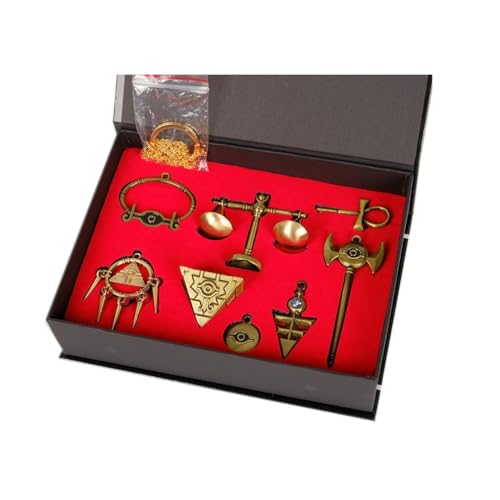 SXYNIO Millennium Item Kit Yugi MUTO Millennium Puzzle Millennium Rad Weisheit Millennium Pyramide Puzzle Anhänger Für Halskette Schlüsselanhänger Auge des Horus Zubehör 8pcs Set (Bronze) von SXYNIO