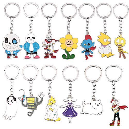 Unter Tale Schlüsselanhänger Unter Tale Charakter Sans Papyrus Flowey Toriel Anhänger Schlüsselring Schlüssel Zubehör Tasche Dekorative 13pcs von SXYNIO