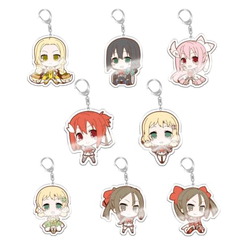 SXYNIO Yuusha Yuuki Yuuna Schlüsselbund Jukai No Kioku Acryl Schlüsselring Tougou Mimori,Yuuki Yuuna Schlüssel Zubehör Acryl Schlüssel Rucksack Hanging Dekoration 8pcs von SXYNIO