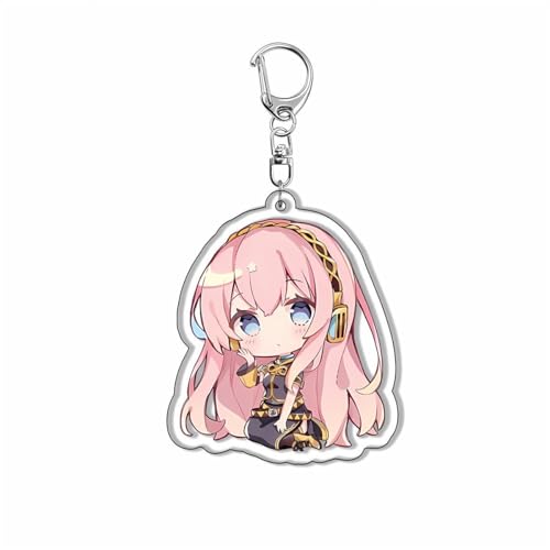 Sekai Acryl Schlüsselanhänger Niedlich Hatsune MK,Kagamine Rin,Kagamine Len,Megurine Luka Figur Anhänger Schlüsselring Schlüsselzubehör Handy Anhänger Tasche Dekoration Cos Requisiten (B) von SXYNIO