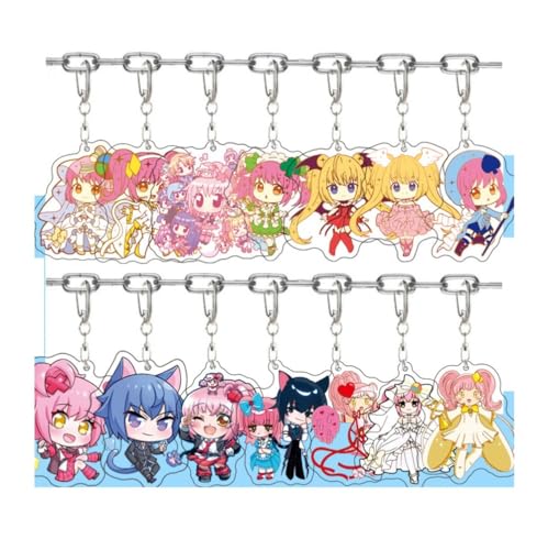 Shugoo Chara Schlüsselanhänger Set 14pcs Anime Charakter Wächter Hinamori AMU, Ran, Miki, Su Anhänger Acryl Schlüsselring Schlüssel Accessoire Tasche Dekoration von SXYNIO