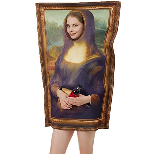 SYFUNLV Halloween Party Lustiges Outfit,Mona Lisa Kostüm,107 * 72cm Erwachsener Mona Lisa Wandkostüm Kostüm Cosplay Kostüm Lustige Party Outfit Halloween Kleidung Einheitsgröße von SYFUNLV