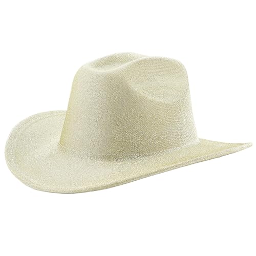 SYJHHWGS Atmungsaktive Cowgirl Hüte Western Party Großen Gerollten Krempen Fedoras Filze Cowgirl Sonnenschutzhüte Breite Gerollte Krempen von SYJHHWGS