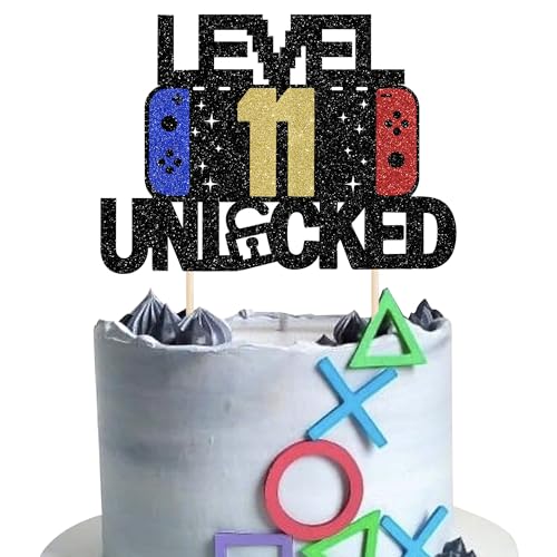 1 Stück 11 Videospiel Kuchen Deko Gaming Level Unlocked 11th Geburtstag Tortendeko Spielkonsolen Cake Topper für Jahrestag Jungen Mädchen Videospiel Thema Geburtstag Party Kuchendeko von SYKYCTCY