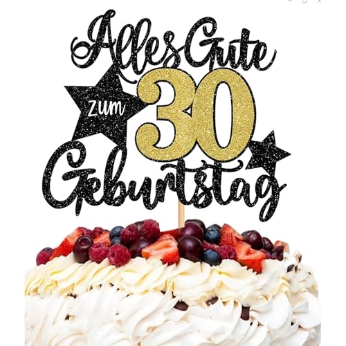 1 Stück 30th Geburtstag Tortendeko Alles Gute zum Geburtstag 30 Jahre Geburtstag Kuchen Deko Prost auf 30 Geburtstag Kuchendeko für Mann Frauen 30th Geburtstag Party Kuchen Dekorationen Schwarz Gold von SYKYCTCY