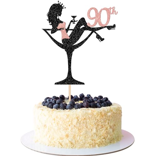 1 Stück 90th Sitzendes Mädchen Tortendeko, Geburtstag Cake Topper Glitter High Heel Kuchen Deko für Lady Spa Bachelorette Thema Party Dekorationen Roségold 1 Stück 90th Sitzendes Mädchen Tortendeko, Geburtstag Cake Topper Glitter High Heel Kuchen Deko für Lady Spa Bachelorette Thema Party Dekorationen Roségold von SYKYCTCY