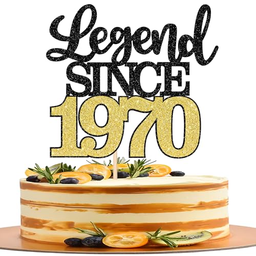 1 Stück Aufschrift "Legend Since 1970" Tortenaufsatz 55 Kuchen Topper Glitter alles Gute zum 55. Geburtstag Kuchen Pick 55 Fabulous Tortendekorationen für Prost zum 55 von SYKYCTCY