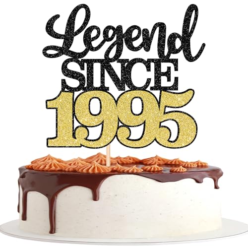 1 Stück Aufschrift "Legend Since 1995" Tortenaufsatz 30 Kuchen Topper Glitter alles Gute zum 30. Geburtstag Kuchen Pick 30 Fabulous Tortendekorationen für Prost zum 30 von SYKYCTCY