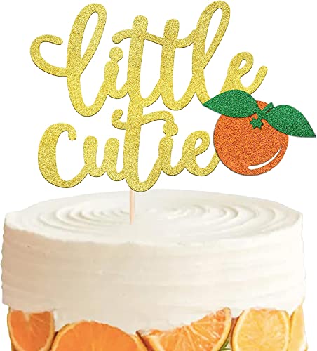 1 Stück Little Cutie Cupcake Topper Glitzer Orange Tortendeko Cake Topper für Zitrus Thema Baby Dusche Kinder Geburtstag Party Mandarine Clementine Obst Party Kuchen Dekorationen Zubehör von SYKYCTCY