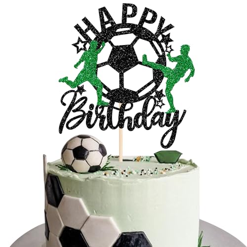 1 Stück Scooer Happy Birthday Tortendeko Sport Fußball Kuchen Deko für Fußball Thema Baby Dusche Kinder Geburtstag Party Kuchen Dekorationen von SYKYCTCY