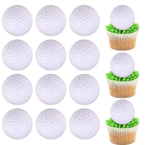 12 Stück 3D Golf Tortendeko Sport Thema Golf Cupcake Toppers 3D Golf Kuchen Deko für Baby Dusche Golf Sport Spieler Thema Geburtstag Party Kuchen Dekoendeko Zubehör von SYKYCTCY