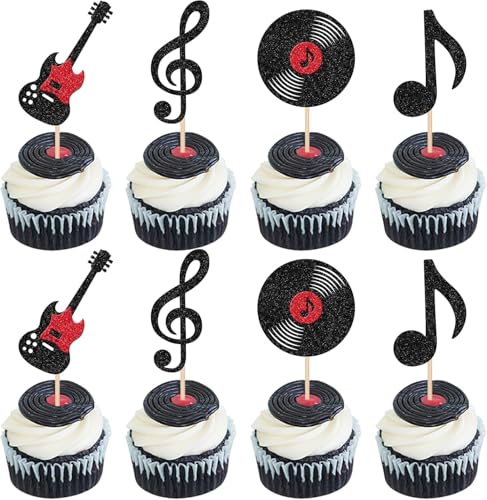 24 Stück Musik Noten Cupcake Toppers Glitzer Gitarre Musical Symbol Tortendeko Rock Musik Cupcake Dekorationen Kuchen Deko für Konzert Thema Baby Shower Hochzeit Geburtstag Party Kuchen Dekorationen 24 Stück Musik Noten Cupcake Toppers Glitzer Gitarre Musical Symbol Tortendeko Rock Musik Cupcake Dekorationen Kuchen Deko für Konzert Thema Baby Shower Hochzeit Geburtstag Party Kuchen Dekorationen von SYKYCTCY