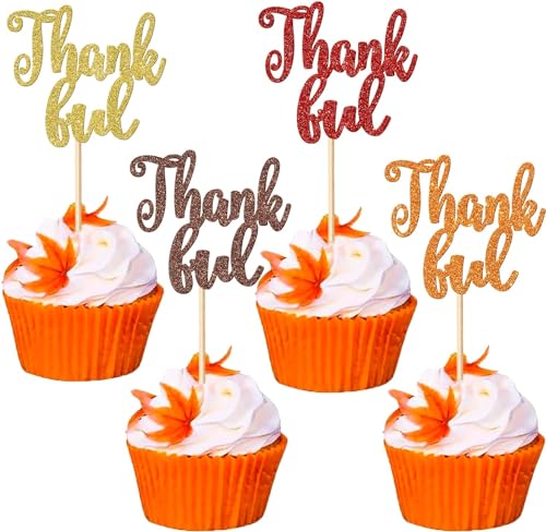 36 Stück Thankful Tortendeko Glitzer Thank You Cupcake Toppers Erntedanktag Kuchen Deko für Happy Thanksgiving Day Thema Hochzeit Geburtstag Party Kuchen Dekoendeko Buntes 36 Stück Thankful Tortendeko Glitzer Thank You Cupcake Toppers Erntedanktag Kuchen Deko für Happy Thanksgiving Day Thema Hochzeit Geburtstag Party Kuchen Dekoendeko Buntes von SYKYCTCY