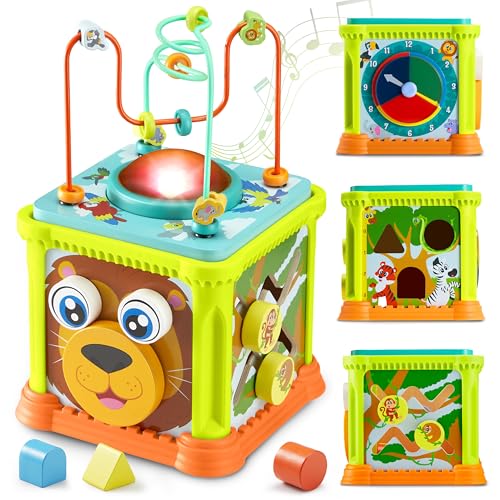 SYNCFUN Motorikwürfel Aktivitätswürfel 8In1 Multifunktions Baby Motorikspielzeug ab 1 Jahr Kinder Montessori Lernspielzeug Montessori Spielzeug ab 1 2 3 4 5 6+Jahr Baby Spielzeug ab 6 8 9 Monate von SYNCFUN