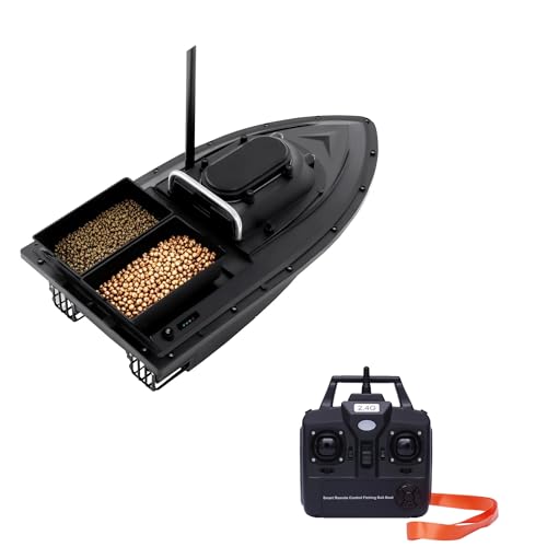 Futterboot Angeln 300m 90 Min Betriebsdauer Tragfähigkeit 2 kg Schwimmendes Köderboot mit Fernsteuerung 2.4GHz und LED-Beleuchtung, für Große Stauseen und Seen Futterboot Angeln 300m 90 Min Betriebsdauer Tragfähigkeit 2 kg Schwimmendes Köderboot mit Fernsteuerung 2.4GHz und LED-Beleuchtung, für Große Stauseen und Seen von SYNCMH