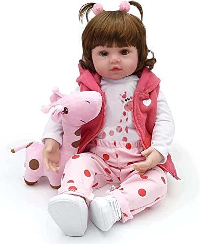 SYP Reborn Puppe 24 Zoll 60cm Reborn Baby Mädchen weiches Silikon-Vinyl-Babypuppe Realistic Baby Reborn Baby Kleinkind Spielzeug Baby Puppen Handgemachte von SYP