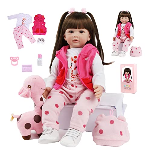 SYP Reborn Baby 24 Zoll 60 cm Reborn Baby Silikon Vinyl Reborn Puppe Lebensecht Reborn Babypuppen Wie Echt Puppe Handgemachtes Reborn Toddler Mädchen Spielzeug Geschenk von SYP