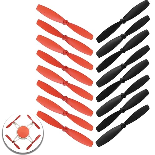 8 Paar Propeller Plastikflugzeug Propeller Klein Airscrew Schwarz Rot Drohne Elektrische Flügel Karbonfaser Ersatzpropeller Kompatibel Drone Zubehör für Mavic Mini Accessoires Mehrere Drohnenmodelle von SYQZMYA