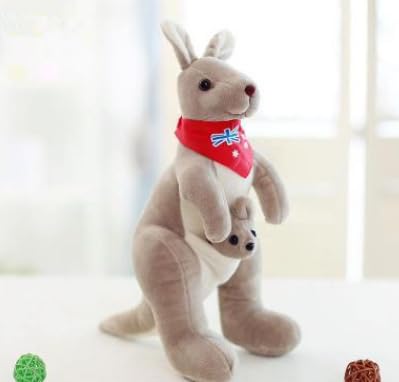 SYTTNUM 30 cm Känguru Plüschtiere Puppe, Kangaroo Stuffed Animal with Baby, Flauschiges Stofftier Känguru zum Kuscheln, Spielen und Schlafen, Süßes Kuscheltier Mutter und Kind Känguru von SYTTNUM