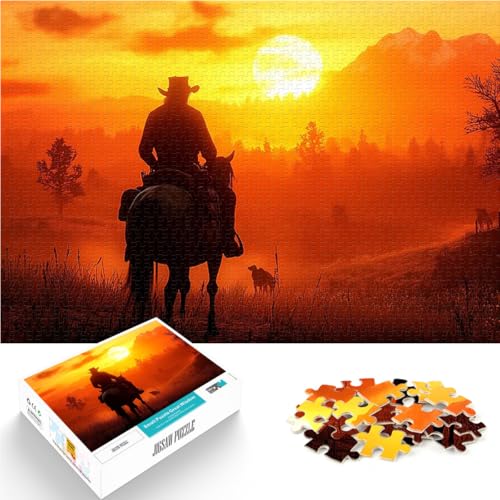 Cowboy-Ausritt bei Sonnenuntergang Puzzle für Teenager 1000 Teile Quizspiel Wanddekoration Einzigartige Geburtstags 38x26cm Cowboy-Ausritt bei Sonnenuntergang Puzzle für Teenager 1000 Teile Quizspiel Wanddekoration Einzigartige Geburtstags 38x26cm von SYUNFEI