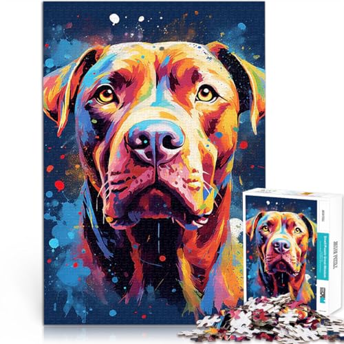 Pitbull Hund Farbe Pitbull Teenager 1000 Teile Puzzle Pädagogisches Spielzeug zum Stressabbau Heimdekoration Spielzeug 38x26cm Pitbull Hund Farbe Pitbull Teenager 1000 Teile Puzzle Pädagogisches Spielzeug zum Stressabbau Heimdekoration Spielzeug 38x26cm von SYUNFEI