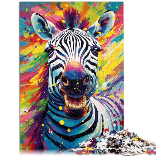 Puzzle, Lernspiele, buntes psychedelisches Zebra für Erwachsene, 1000-teiliges Puzzle, Holzpuzzle, Puzzlespielzeug, Denkspiel (50 x 75 cm) von SYUNFEI