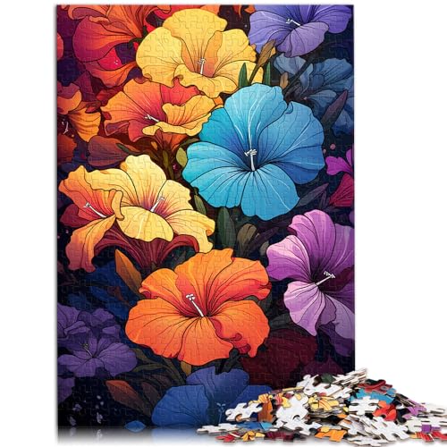 Puzzle, Lernspiele, farbenfrohe psychedelische Nachtkerzen für Erwachsene, 300-teiliges Puzzle, Holzpuzzle, lustiges Geschenk, Urlaub zu Hause, Zeitvertreib (26 x 38 cm) von SYUNFEI