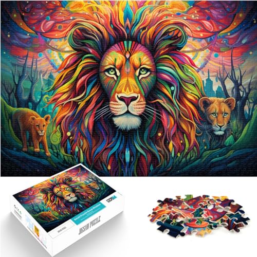 Puzzle, Löwe, Antilope und Vögel, Farbpuzzle, 1000 Teile, Holzpuzzle, Puzzle für Familienaktivitäten, Puzzle, Lernspiele (50 x 75 cm) von SYUNFEI