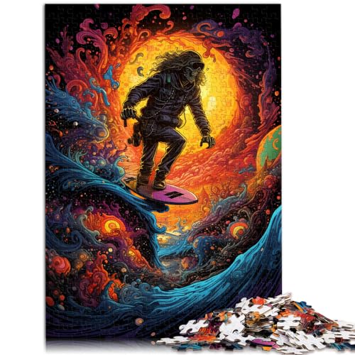 Puzzle, Skateboard-Skelett, Puzzle für Erwachsene, 1000 Puzzle-Spielzeug, Holzpuzzle, Puzzeln als Geschenk, Weihnachtswunschliste mit Weihnachtsmann (50 x 75 cm) von SYUNFEI