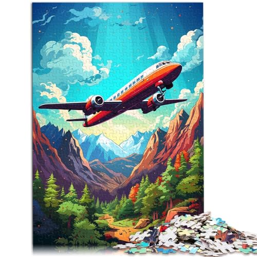 Puzzle 1000 Teile für Erwachsene, Farbmalerei, Flugzeug, Cartoon-Puzzle, 14,96 x 20,47 Zoll, tolles Geschenk für Spiele von SYUNFEI