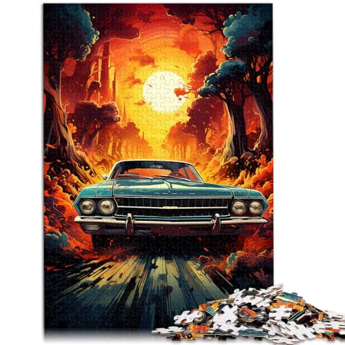 Puzzle 1000 Teile für Erwachsene, Klassische Autos, Dekomprimierendes, intellektuelles Lernspielzeug, 19,7 x 29,5 Zoll, tolles Geschenk für Spiele von SYUNFEI