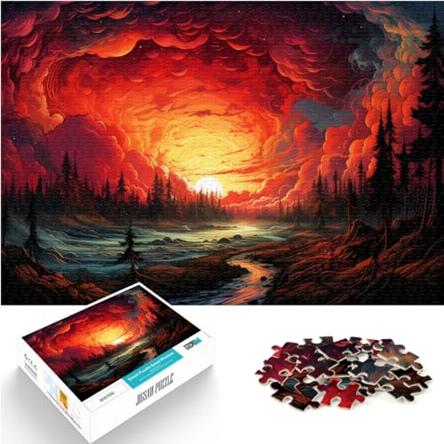 Puzzle Bunte Landschaft 1000-teiliges Puzzle aus Holz für Erwachsene, Spiele, Spielzeug, Geschenk, Wanddekoration, einzigartige Geburtstags (50 x 75 cm) von SYUNFEI