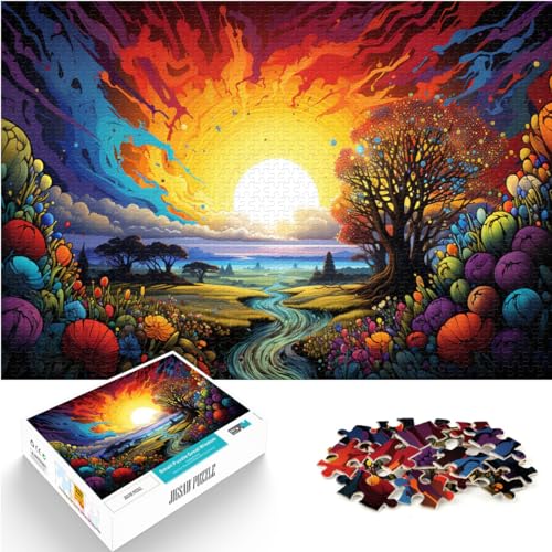 Puzzle Bunte Naturlandschaft für Erwachsene 1000-teiliges Puzzle Holzpuzzle Denkspiel Einzigartige Geburtstags （50x75cm） von SYUNFEI