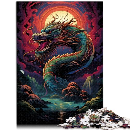 Puzzle Chinesischer Drache 1000 Teile für Erwachsene Schwierige Puzzles Holzpuzzle Spielspielzeug Dekomprimierendes geistiges Lernspielzeug （50x75cm） von SYUNFEI