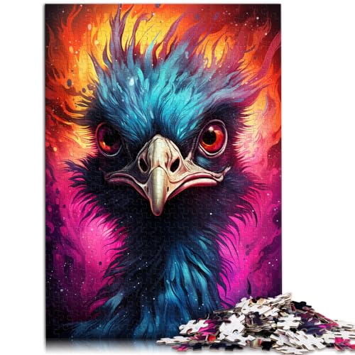 Puzzle Emus bunt psychedelisch 1000 Teile Puzzle für Erwachsene Holzpuzzle Puzzles Geschenke ganze Familie und die （50x75cm） von SYUNFEI