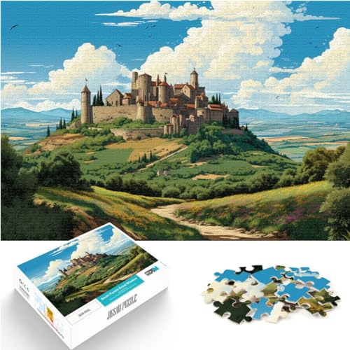 Puzzle Farbe Carcassonne Schloss und Puzzle 1000 Teile Erwachsene Holzpuzzle Puzzle Geschenke ganze Familie und die (50x75cm) von SYUNFEI