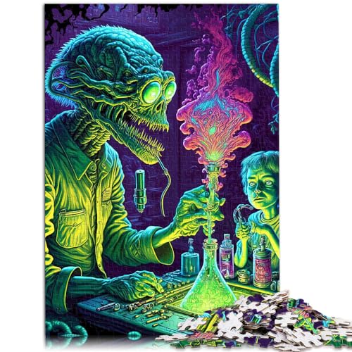 Puzzle-Geschenk, Alien-Monster, 1000-teiliges Puzzle für Erwachsene, Holzpuzzle für Puzzle-Spielzeug, Puzzles, Lernspiele, Stressabbau-Puzzles (50 x 75 cm) von SYUNFEI