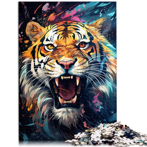 Puzzle-Geschenk, Fantasie, bunter Tiger, 1000-teiliges Puzzle, Lernspiele, Holzpuzzle, Puzzlespiel, Heimkunstdekor, Familienunterhaltungsspielzeug (50 x 75 cm) von SYUNFEI