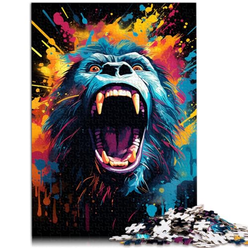 Puzzle-Geschenk, Fantasie-Puzzle mit Buntem Orang-Utan, für Erwachsene, 1000 Puzzles aus Holz, schwierige und schwere Puzzles, tolles Geschenk für | Spiele (50 x 75 cm) von SYUNFEI