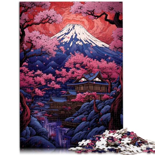 Puzzle-Geschenk, Schöne Nachtansicht des Fuji, Schwieriges, anspruchsvolles Puzzle, 1000-teiliges Holzpuzzle, Lernspiele, anspruchsvolles Spielspielzeug (50 x 75 cm) von SYUNFEI