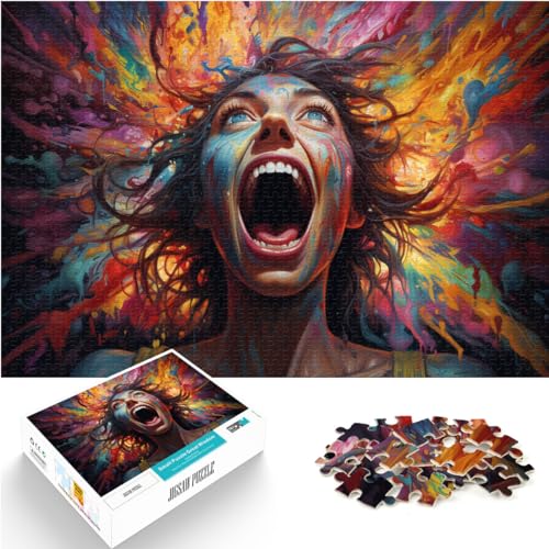 Puzzle-Geschenk, farbenfrohe psychedelische Kunst, 1000-teiliges Puzzle für Erwachsene, Holzpuzzle, Puzzle zum Verschenken, anspruchsvolles Spielpuzzle (50 x 75 cm) von SYUNFEI