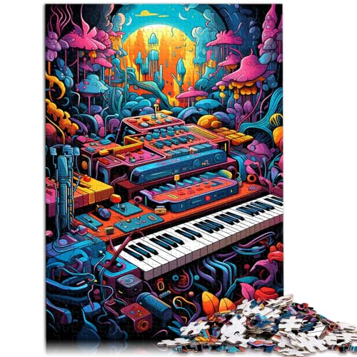 Puzzle-Geschenk, farbige elektronische Tastatur, 1000 Teile, Puzzle für Erwachsene, Geschenke, Holzpuzzle, Lernpuzzle, anspruchsvolles Spiel, Geschenke (50 x 75 cm) von SYUNFEI