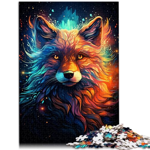 Puzzle-Geschenk „Fantasie, bunter Grauer Wolf“, 1000-teiliges Puzzle-Spiel, Holz-Puzzle-Geschenke ganze Familie und Dieses (50 x 75 cm) von SYUNFEI