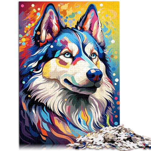 Puzzle-Geschenk: Siberian Husky-Puzzles für Erwachsene, 1000 Stück, 50 x 75 cm, Holzbrett-Puzzles für Erwachsene und Familien, Lernpuzzle von SYUNFEI